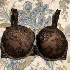 Soma 79884 black lace full coverage bra